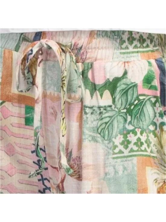 PAPERHEART Linen Blend Tropical Summer Print Trousers - Picture 3 of 5